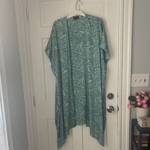 Vici Teal Paisley Home Accent Kimono
